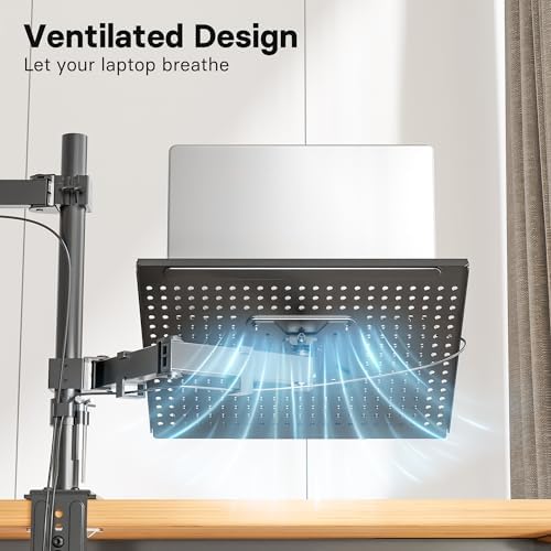 Support ergonomique pour ordinateur portable avec bras de moniteur réglable