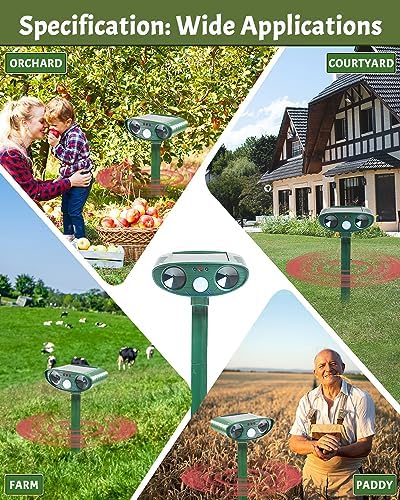 Répulsif pour chats extérieur à ultrasons avec alimentation solaire et capteur infrarouge