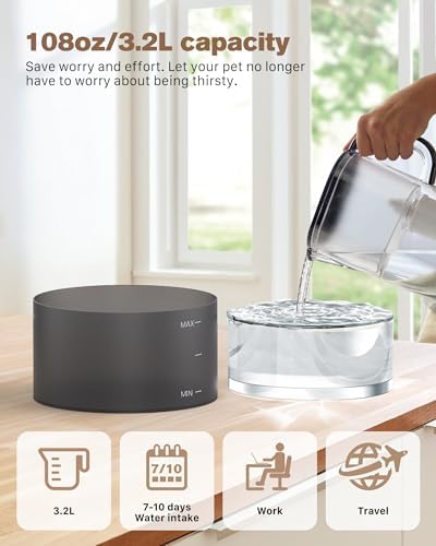 Fontaine à eau chat avec pompe ultra-silencieuse et filtration avancée