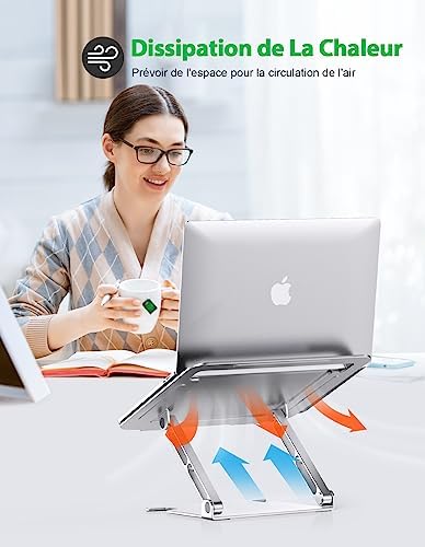 Support pour ordinateur portable ergonomique et portable avec refroidissement optimal