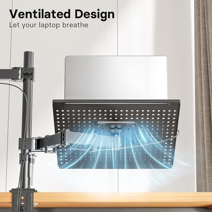 Support ergonomique pour ordinateur portable avec bras de moniteur réglable