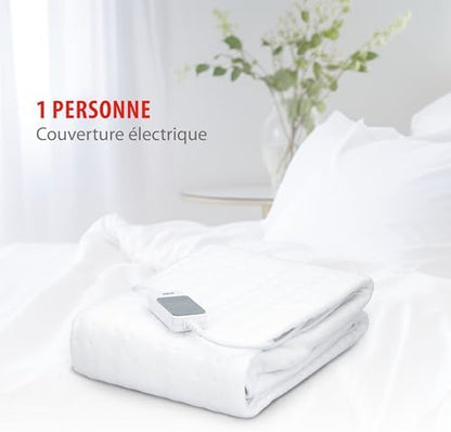 Couverture chauffante électrique avec 3 niveaux de chaleur pour un confort optimal