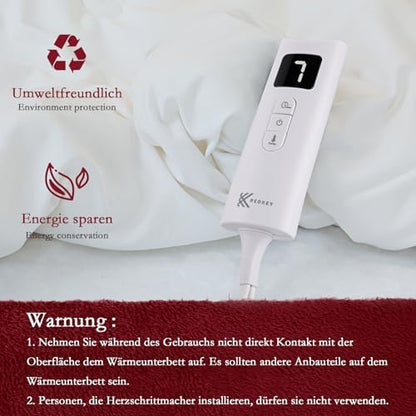 Couverture chauffante avec zones de température réglables et sécurité intégrée