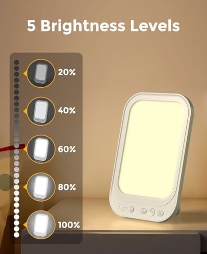 Lampe luminothérapie pour améliorer l'humeur et le sommeil avec luminosité réglable