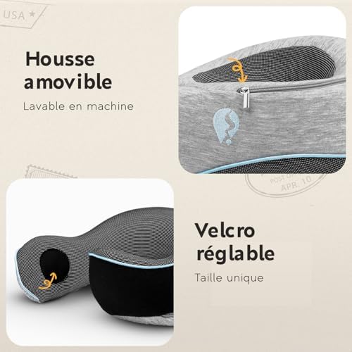 Oreiller ergonomique cervical pour un confort optimal en voyage