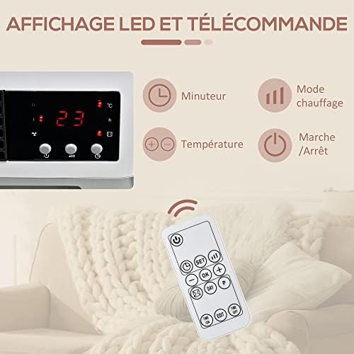 Chauffage d'appoint céramique PTC 2000 W haute performance avec télécommande