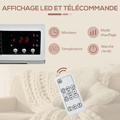Chauffage d'appoint céramique PTC 2000 W haute performance avec télécommande