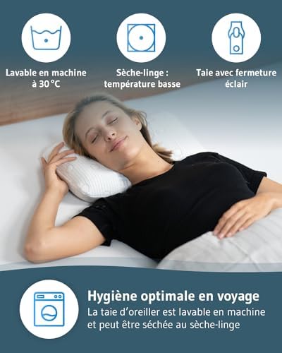 Oreiller ergonomique cervical idéal pour voyager et soulager les tensions musculaires