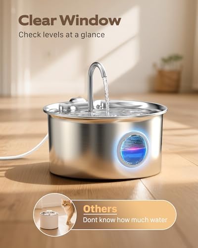 Fontaine à eau chat en acier inoxydable avec filtration avancée et fonctionnement silencieux