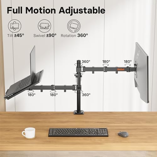 Support ergonomique pour ordinateur portable avec bras de moniteur réglable