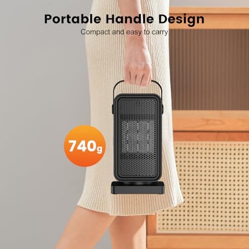 Chauffage d'appoint rapide et économe en énergie avec minuterie et sécurité