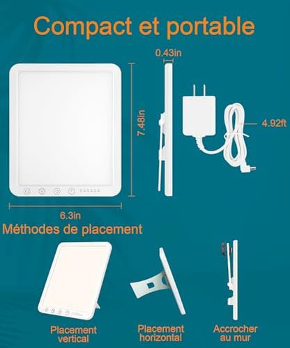 Lampe luminothérapie LED sans UV pour améliorer l'humeur et l'énergie