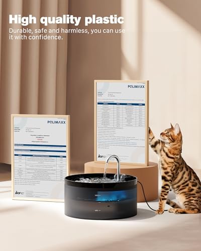 Fontaine à eau chat avec pompe ultra-silencieuse et filtration avancée