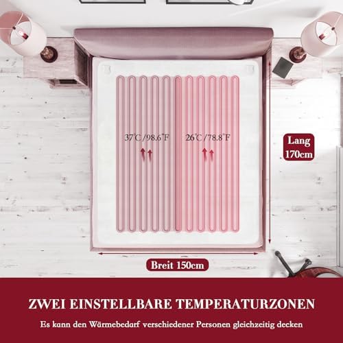Couverture chauffante avec zones de température réglables et sécurité intégrée