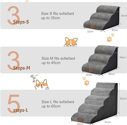 Escalier pour chien confortable et stable avec plusieurs tailles de marches