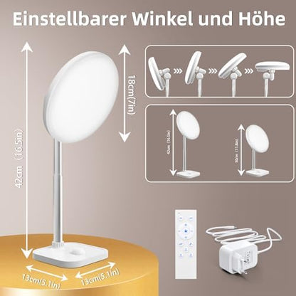 Lampe luminothérapie 15000 lux avec fonctions avancées et port USB-A