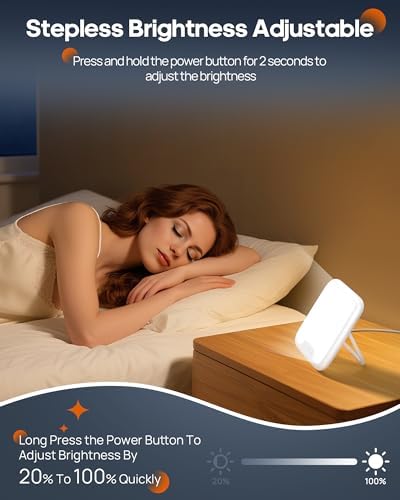 Lampe luminothérapie sans UV avec contrôle tactile et luminosité réglable