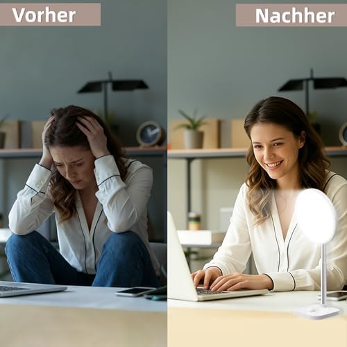 Lampe luminothérapie 15000 lux avec fonctions avancées et port USB-A