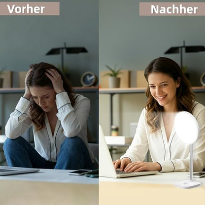 Lampe luminothérapie 15000 lux avec fonctions avancées et port USB-A