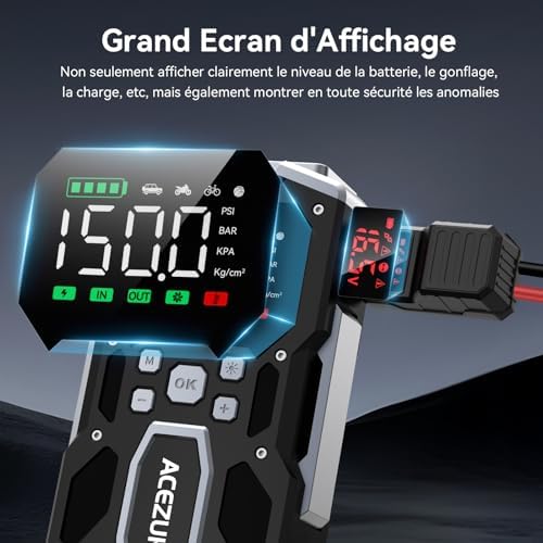 Booster Batterie Voiture avec Compresseur d'Air Intégré et Fonctionnalités Avancées