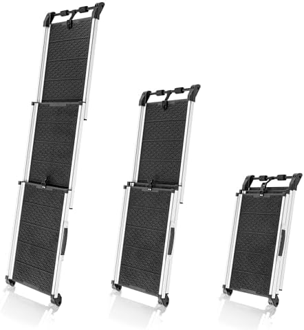 Rampe chien voiture rétractable et sécurisée avec bandes réfléchissantes