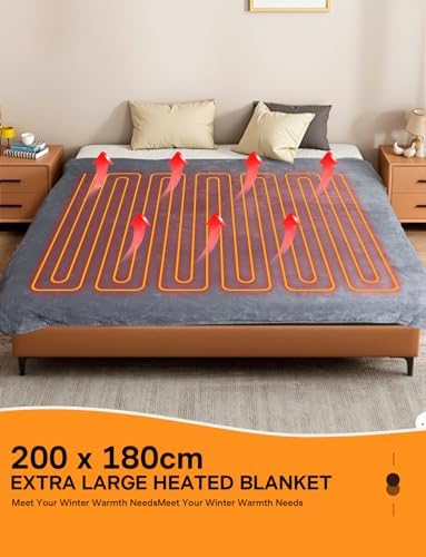 Couverture chauffante ultra-confortable avec 9 niveaux de chaleur et sécurité intégrée