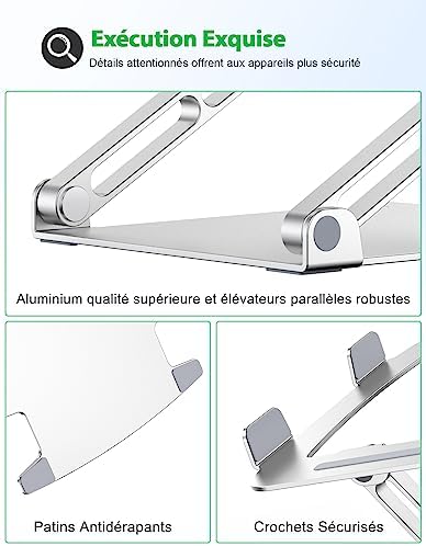Support pour ordinateur portable ergonomique et portable avec refroidissement optimal