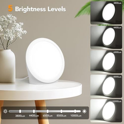 Lampe de luminothérapie LED 10000 Lux avec réglages de couleur et minuterie