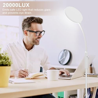 Lampe luminothérapie avec 20000 Lux, réglable et économe en énergie
