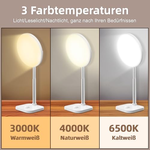Lampe luminothérapie 15000 lux avec fonctions avancées et port USB-A