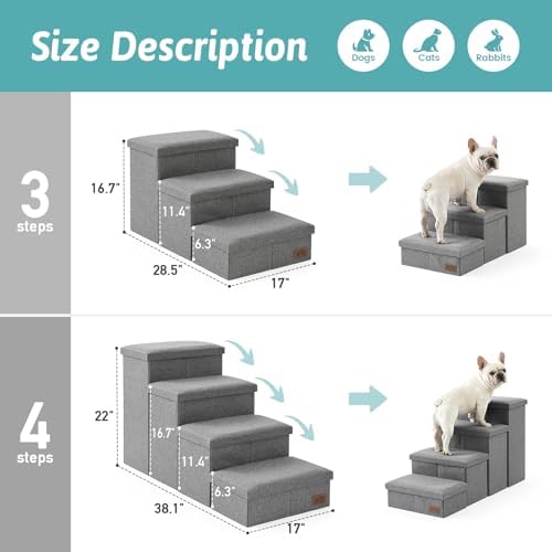 Escalier pour chien robuste et élégant avec rangement intégré