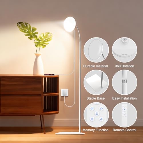 Lampe luminothérapie puissante avec réglages de couleur et recharge USB-A