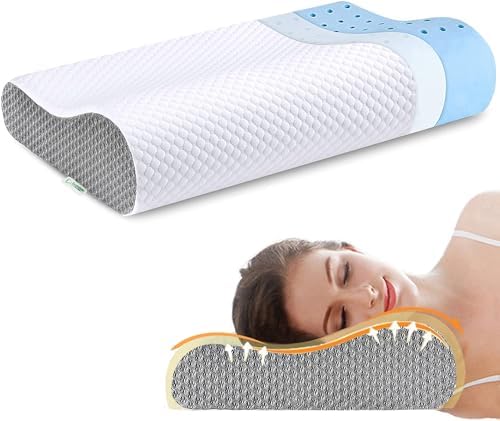 Oreiller ergonomique cervical en mousse à mémoire de forme pour un sommeil profond et réparateur