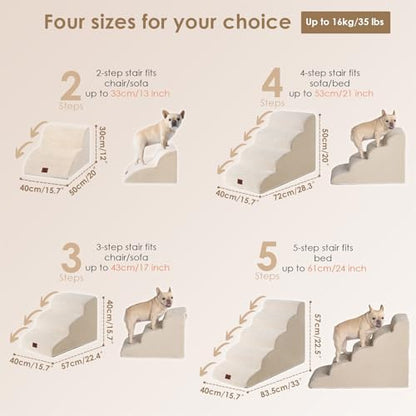 Escalier pour chien confortable et stable avec plusieurs tailles de marches