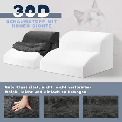 Escalier pour chien à 2 marches avec confort et design pour animaux à pattes courtes