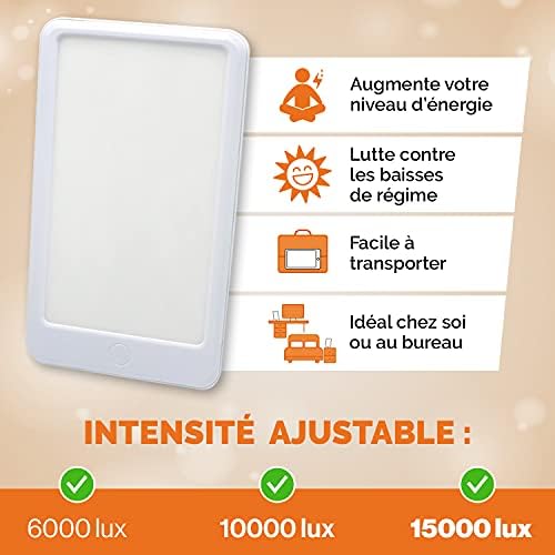 Lampe luminothérapie 15000 Lux pour énergie et bien-être en hiver