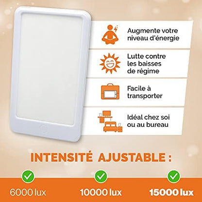 Lampe luminothérapie 15000 Lux pour énergie et bien-être en hiver