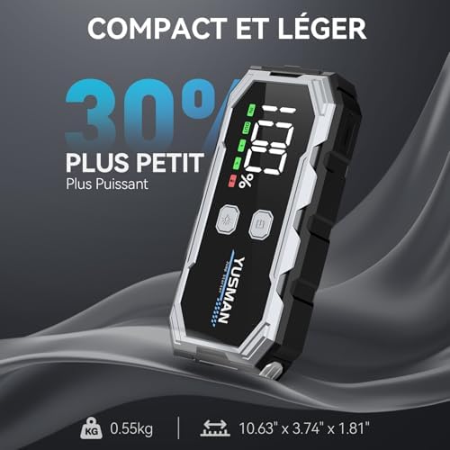 Booster Batterie Voiture Puissant avec Éclairage LED et Protection Multiple
