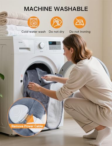 Couverture chauffante ultra-confortable avec 9 niveaux de chaleur et sécurité intégrée