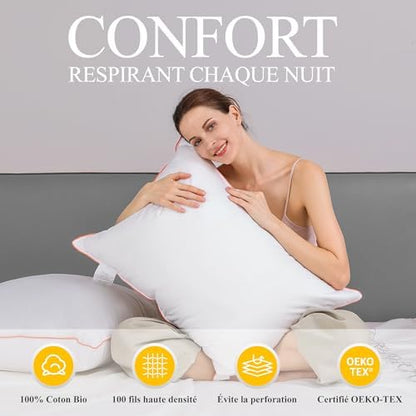 Oreiller ergonomique cervical pour un confort hôtelier et soutien optimal