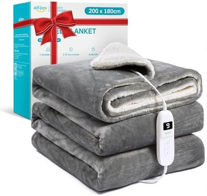 Couverture chauffante ultra-confortable avec 9 niveaux de chaleur et sécurité intégrée