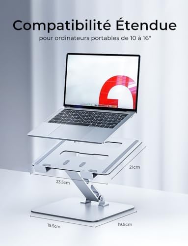 Support pour ordinateur portable ergonomique et ajustable pour un confort optimal