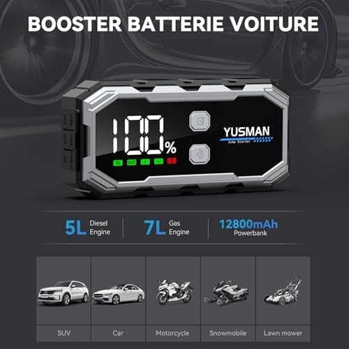 Booster Batterie Voiture Puissant avec Éclairage LED et Protection Multiple
