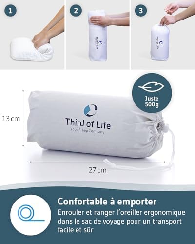 Oreiller ergonomique cervical idéal pour voyager et soulager les tensions musculaires