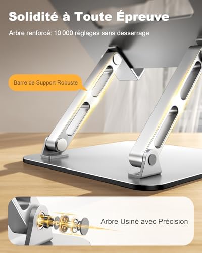 Support pour ordinateur portable ergonomique et portable avec refroidissement rapide