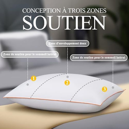 Oreiller ergonomique cervical pour un confort hôtelier et soutien optimal