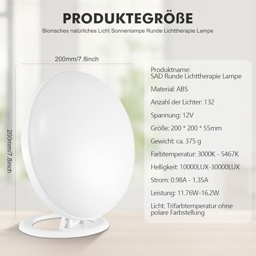 Lampe luminothérapie 10000 Lux pour améliorer l'humeur et l'énergie