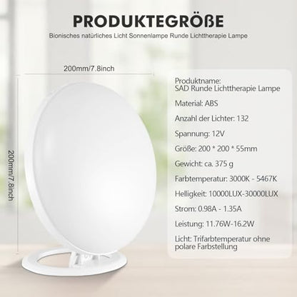 Lampe luminothérapie 10000 Lux pour améliorer l'humeur et l'énergie