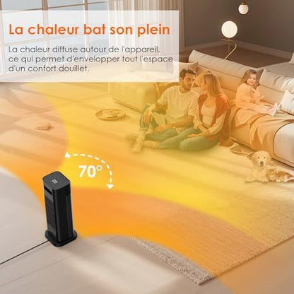 Chauffage d'appoint puissant et rapide avec sécurité intelligente et design silencieux