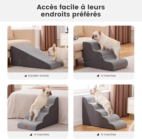 Escalier pour chien transformable avec mousse haute densité et housse imperméable
